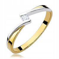 ZŁOTY PIERŚCIONEK 333 DWUKOLOROWY z CYRKONIĄ r.14