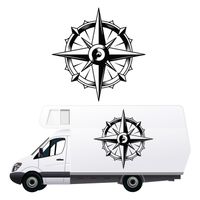 NAKLEJKA NA SAMOCHÓD wodoodporna róża wiatrów KAMPER camper auto 70 cm