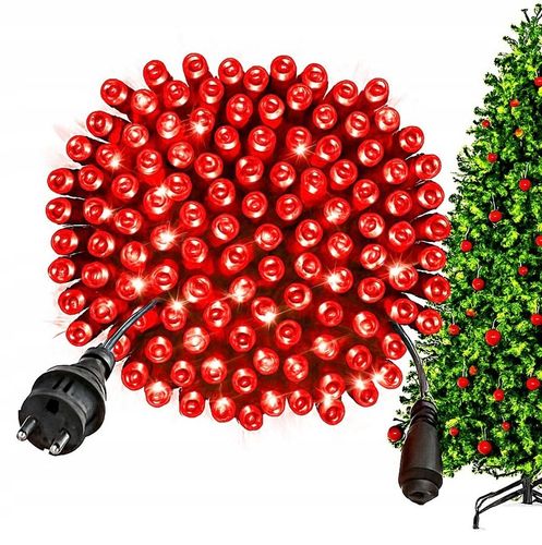 LAMPKI CHOINKOWE 500 LED ZEWNĘTRZNE Czerwone EFEKTY FLASH na Arena.pl