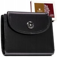 PETERSON portfel damski skórzany średni elegancki P263 czarny