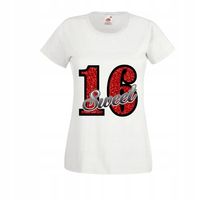 Koszulka T-shirt NA URODZINY prezent SWEET 16