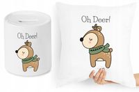 Na Święta Zestaw Poduszka + Skarbonka Prezent Z Nadrukiem Ze Zdjęciem