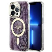 Guess GUHMP14LHLEOPWP iPhone 14 Pro 6.1" różowy/pink hardcase Leopard