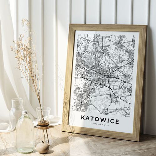 Plakat Katowice mapa miasta plan miasta 40x50 cm na Arena.pl