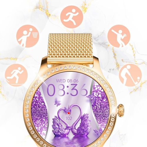 SMARTWATCH ZEGAREK DAMSKI MENU POLSKIE ROZMOWY SPORT SMART WATCH PULS PL na Arena.pl