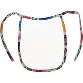 Śliniak biały z kolorową lamówką do sublimacji - białe słowiańskie kwiaty