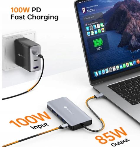 NOVOO RM11 PRO+ HUB USB C 8K z potrójnym wyświetlaczem 11w1 na Arena.pl