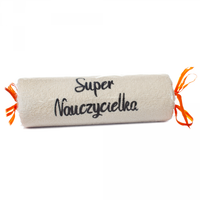 ręcznik ecru cukierek z haftem "Super Nauczycielka"