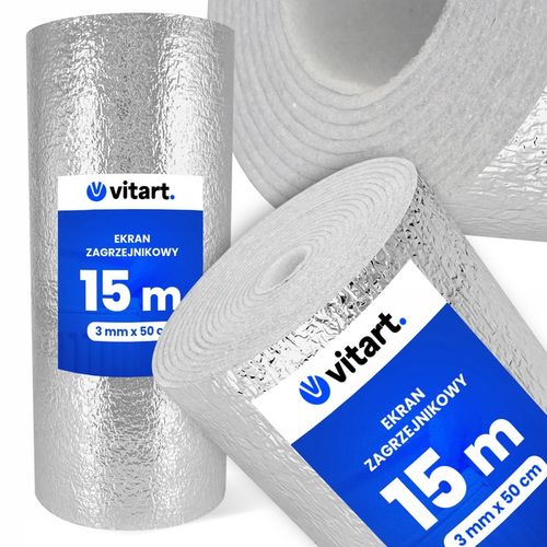Ekran zagrzejnikowy VitArt 15000 x 500 x 3 mm ODBIJAJĄCY CIEPŁO MATA na Arena.pl