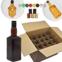 20x Butelki szklane DANIELS 500 ml + ZAKRĘTKI + KRATOWNICA na WHISKY WÓDKĘ