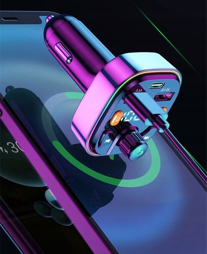 TRANSMITER FM BLUETOOTH 5.0 ŁADOWARKA QC 3.0 PD 20W RGB 2x USB USB-C na Arena.pl