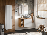 Zestaw Mebli Łazienkowych Szafka/ Wysoka/ Umywalka/ Lustro 2 Biały ADI CMD