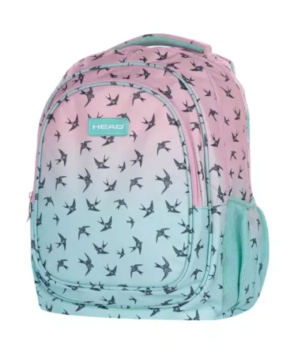 Plecak szkolny dla dziecka - różowo miętowe ombre z motywem jaskółek Astra na Arena.pl