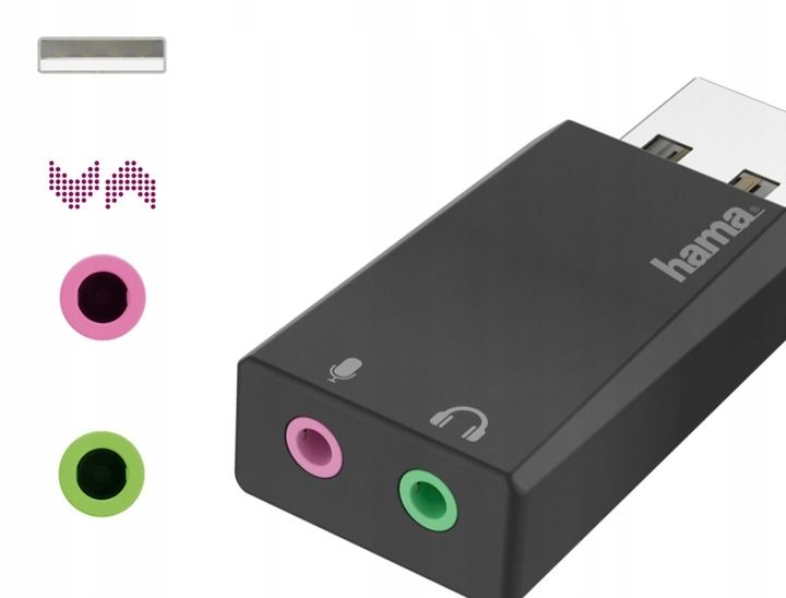 Hama adapter przejściówka USB-A do 2 x JACK 3,5 mm zdjęcie 4