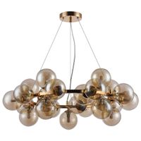 Lampa wisząca CABELLA PND-5252-25-GD-CGN Italux kule bubbles cumulus złote koniak