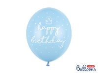 Balony 30cm happy birthday Baby niebieskie 6szt