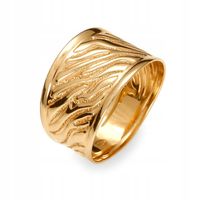 ZŁOTY SZEROKI BOGATY PIERŚCIONEK WZORZYSTY 333