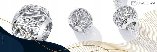 CHARMS GAŁĄZKI srebro 925 listki srebrne zawieszka koralik charmsy pr. S925 na Arena.pl