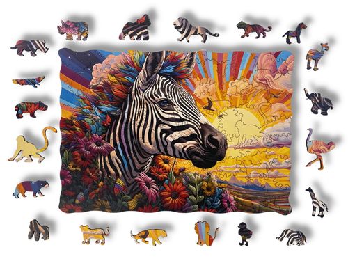 Puzzle Drewniane dla dzieci i dorosłych ColorfullZebra Zebra 150 el na Arena.pl