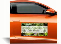 Magnes na samochód auto reklama magnetyczna 60x30 cm usługi ogrodnicze