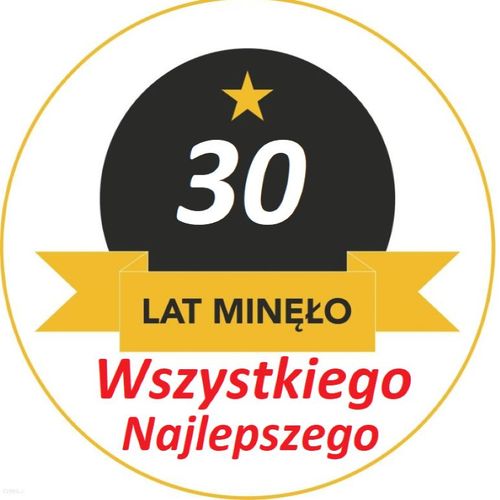 Opłatek na tort Urodziny 30 40 50 Tekst Gratis Gruby 20 cm na Arena.pl