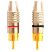 2 x RCA AUX cinch para wtyków stereo kolor złoty metalowe lutowane