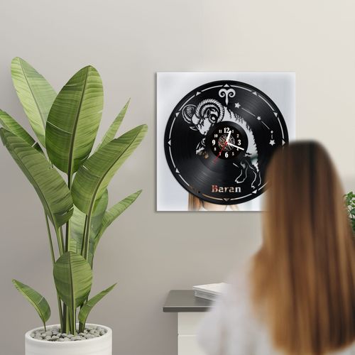 Zegar Ścienny z płyty winylowej na lustrze ZNAKI ZODIAKU 12 wzorów  30x30 na Arena.pl