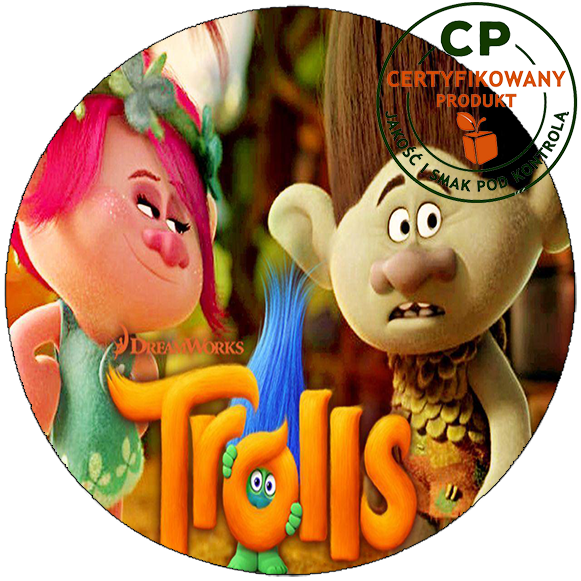 Opłatek na tort Trolls Trolle zdjęcie 1