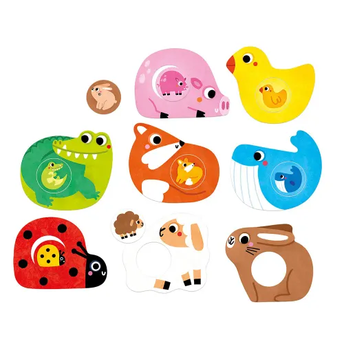 CzuCzu Pierwsze puzzle Maluszki, dla dzieci 1+, 8 układanek z dziurką na Arena.pl