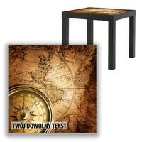 BLAT SZKLANY IKEA LACK Mapa świata z Twoim napisem 55x55cm 089b