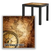 BLAT SZKLANY IKEA LACK Mapa świata z Twoim napisem 55x55cm 089b