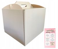 PUDEŁKO KARTON OPAKOWANIE NA TORT Z RĄCZKĄ 32x32x28 cm (5 sztuk) + GRATIS