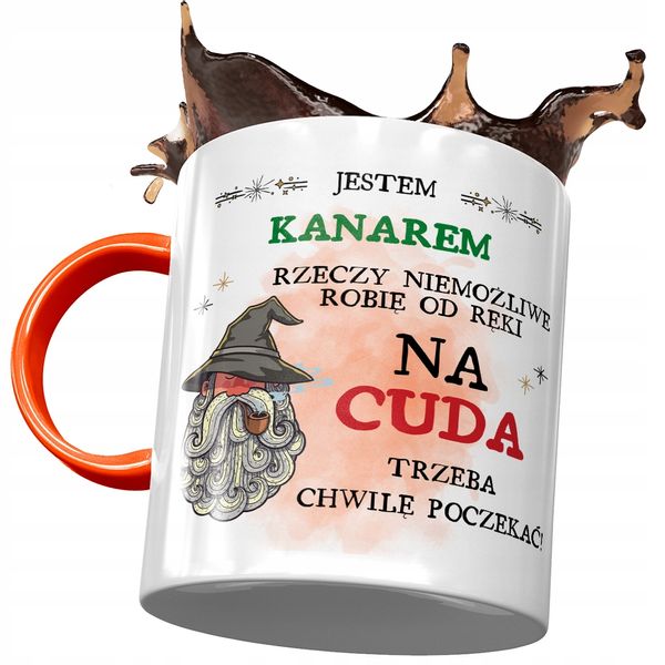Kubek Pomarańczowy Dla Kanara Prezent Z Nadrukiem Ze Zdjęciem zdjęcie 1