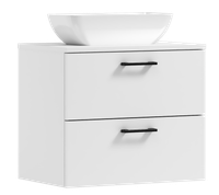 Szafka łazienkowa wisząca LUNA 50 biała z umywalką Lara (W2)