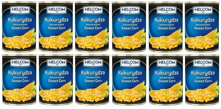 KUKURYDZA KONSERWOWA 12 X 400g SŁODKA HELCOM zdjęcie 1