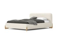 ŁÓŻKO PODWÓJNE EVERLY JASNY BEŻ Z MATERACEM I SCHOWKIEM NA POŚCIEL