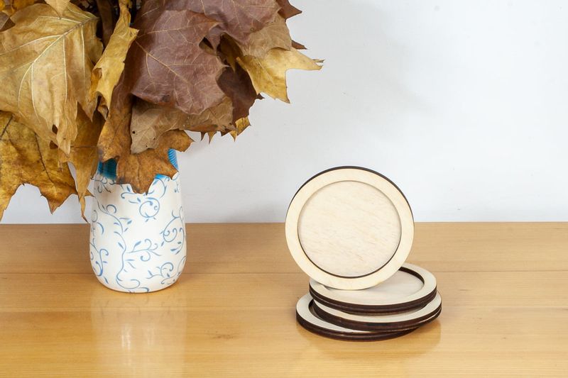 Okrągła tacka drewniana zdjęcie 2