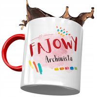 Kubek Czerwony Dla Archiwisty Fajowy Archiwista Z Nadrukiem Ze Zdjęciem