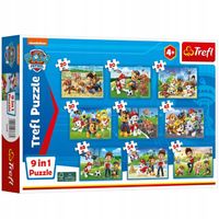 Puzzle Psi patrol 9w1 puzzle 9 układanek 327 elementów PSI PATROL NOWE