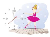 60CM 40CM ZEGAR OBRAZ MAŁA BALETNICA DRUK PŁÓTNO RAMA