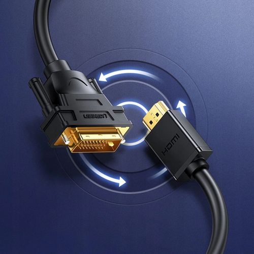 Ugreen Kabel Przejściówka Adapter DVI 24+1 do HDMI FHD 60Hz Męski 1,5m na Arena.pl