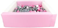 Kwadratowy suchy basen z ekoskóry z 200 piłeczkami MEGA ZESTAW DLA DZIECI