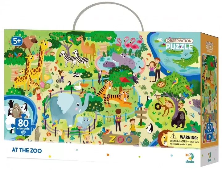 Puzzle obserwacyjne 80 elementów. W Zoo zdjęcie 1