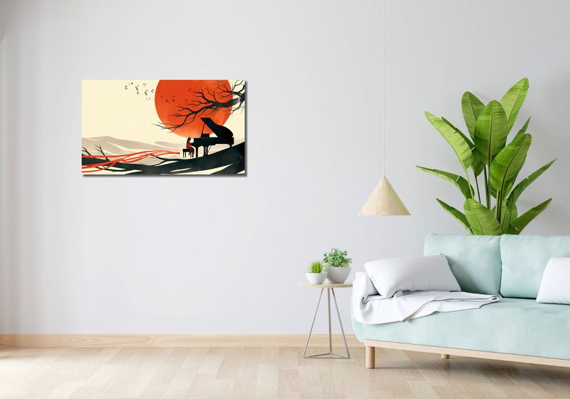 Obraz 90x50cm Pianistka zdjęcie 2