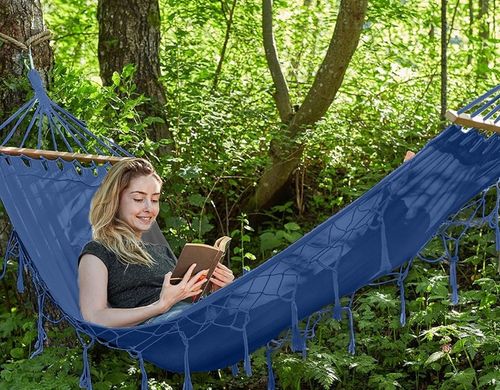 HAMAK BOHO Z POPRZECZKĄ JEDNOOSOBOWY OGRODOWY TURYSTYCZNY MAKRAMA MOCNY na Arena.pl