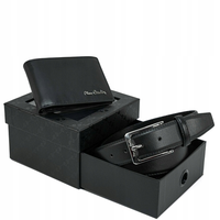 męski pierre cardin  skórzany portfel i pasek w eleganckim pudełku