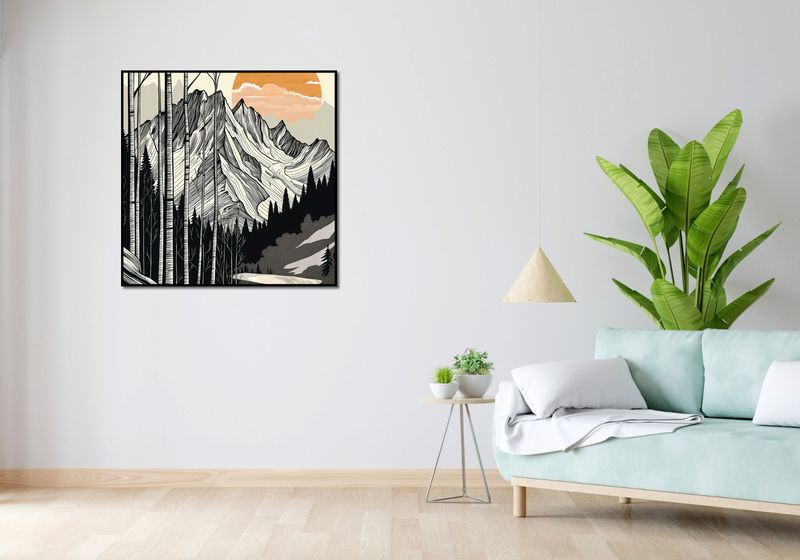 Plakat 90x90cm Drzeworys Górski zdjęcie 4