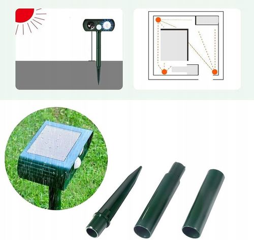 ULTRADŹWIĘKOWY ODSTRASZACZ KOTÓW, SOLARNY ODSTRASZACZ KOTÓW, DO OGRODU na Arena.pl