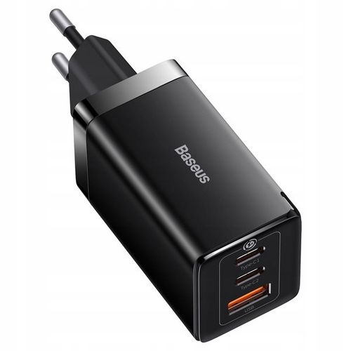 BASEUS SZYBKA ŁADOWARKA SIECIOWA USB 2x USB-C MOCNY ZASILACZ 65W PD QC GaN5 na Arena.pl