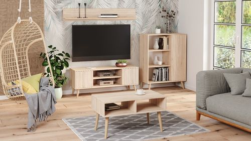 Szafka RTV 155 cm skandynawska dąb sonoma na Arena.pl